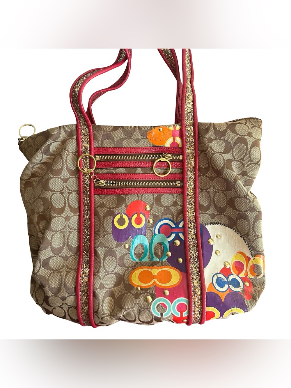 Vintage Coach poppy tote bag